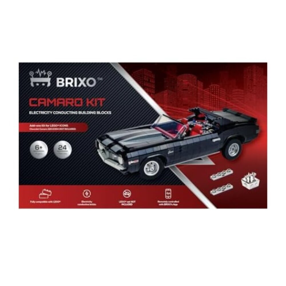 Brixo Conductive Chrome Brick Upgrade Kit LEGO Icons Camaro Z28 10304 (No Set)